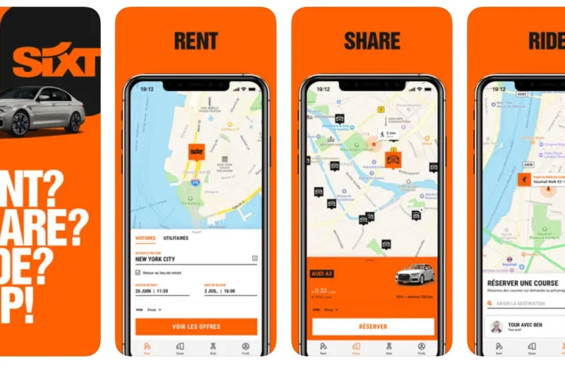 SIXT Ride location de voiture avec chauffeur VTC